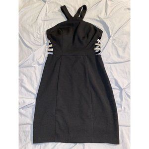 Speechless Black Halter Cocktail Dress-1